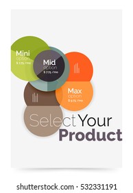 Business layout - select your product with sample options. A4 size geometric template. Brochure - flyer, presentation or web design background