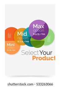 Business layout - select your product with sample options. A4 size geometric template. Brochure - flyer, presentation or web design background