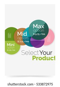 Business layout - select your product with sample options. A4 size geometric template. Brochure - flyer, presentation or web design background