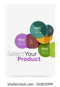 Business layout - select your product with sample options. A4 size geometric template. Brochure - flyer, presentation or web design background