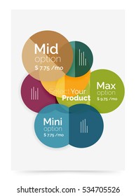 Diseño de negocio: seleccione su producto con opciones de ejemplo. Plantilla geométrica de tamaño A4. Folleto - folleto, presentación o diseño web de fondo