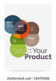 Business layout - select your product with sample options. A4 size geometric template. Brochure - flyer, presentation or web design background