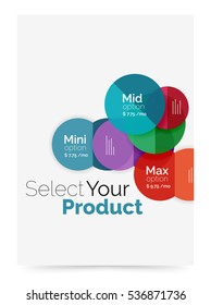 Business layout - select your product with sample options. A4 size geometric template. Brochure - flyer, presentation or web design background