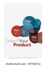 Business layout - select your product with sample options. A4 size geometric template. Brochure - flyer, presentation or web design background