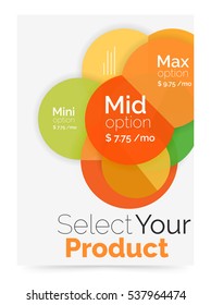 Business layout - select your product with sample options. A4 size geometric template. Brochure - flyer, presentation or web design background