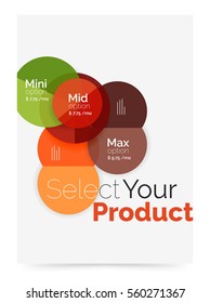 Business layout - select your product with sample options. A4 size geometric template. Brochure - flyer, presentation or web design background