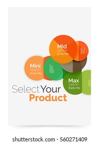 Business layout - select your product with sample options. A4 size geometric template. Brochure - flyer, presentation or web design background
