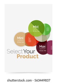 Business layout - select your product with sample options. A4 size geometric template. Brochure - flyer, presentation or web design background