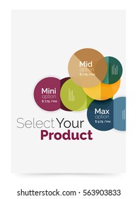 Business layout - select your product with sample options. A4 size geometric template. Brochure - flyer, presentation or web design background