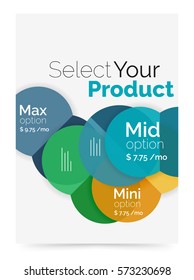 Business layout - select your product with sample options. A4 size geometric template. Brochure - flyer, presentation or web design background