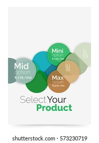 Business layout - select your product with sample options. A4 size geometric template. Brochure - flyer, presentation or web design background