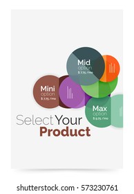 Business layout - select your product with sample options. A4 size geometric template. Brochure - flyer, presentation or web design background