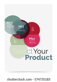 Business layout - select your product with sample options. A4 size geometric template. Brochure - flyer, presentation or web design background