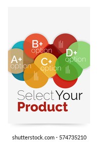 Business layout - select your product with sample options. A4 size geometric template. Brochure - flyer, presentation or web design background