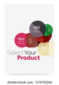 Business layout - select your product with sample options. A4 size geometric template. Brochure - flyer, presentation or web design background