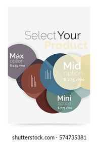 Business layout - select your product with sample options. A4 size geometric template. Brochure - flyer, presentation or web design background