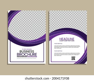 Business  layout template in A4 size. Modern Brochure template cover design, annual report, poster with geometric and wavy lines for business market on white background, vector illustration
