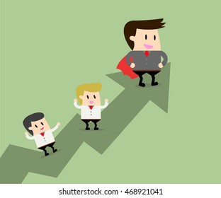 Business leader have ideas and teamwork go together