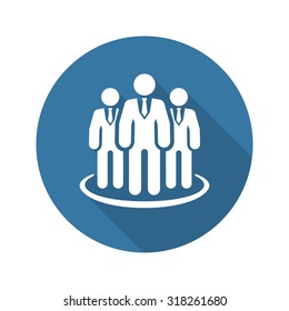 Business Leader Icon. Business Concept. Flat Design. Isolated Illustration. Long Shadow.