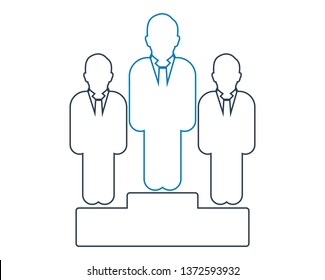 Business leader Icon. Line style vector EPS. 