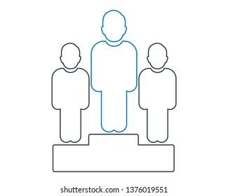 Business leader Icon. Line style vector EPS. 