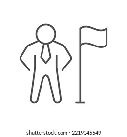 Business leader line outline icon
