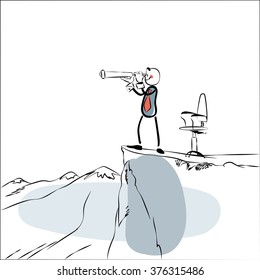 Business leader looking far