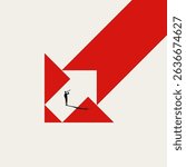 Business leader vector concept. Go your own way, visionary, strategy symbol. Minimal design eps10 abstract illustration