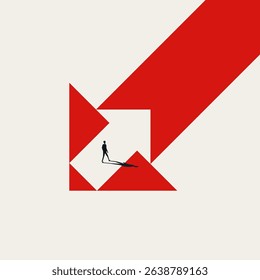 Business leader vector concept. Go your own way, visionary, strategy symbol. Minimal design eps10 illustration