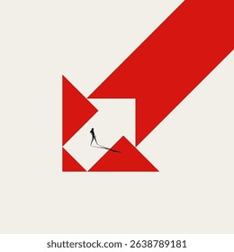 Business leader vector concept. Go your own way, visionary, strategy symbol. Minimal design eps10 illustration