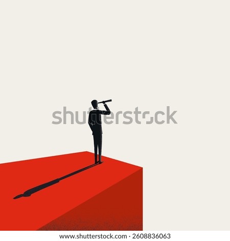 Business leader and vision vector concept. Symbol of future, success, opportunity. Minimal design eps10 illustration.