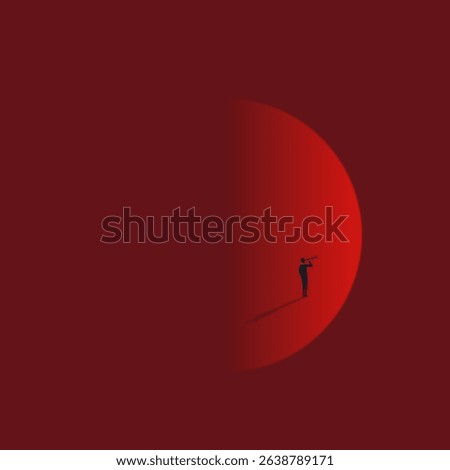 Business leader vision vector concept. Symbol of looking ahead, strategy, growth, success. Minimal design eps10 illustration.