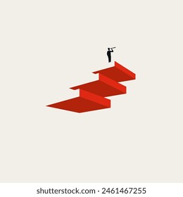 Business leader and visionary vector concept. Symbol of leadership, success, career opportunity. Minimal design eps10 illustration.