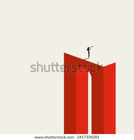 Business leader and visionary, vector concept. Symbol of success, growth, achievement. Minimal design abstract eps10 illustration.