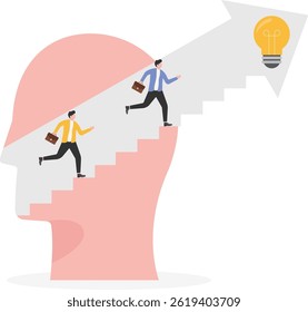 Business leaders lead their business to success by seeking out new ideas. to promote the business to grow

