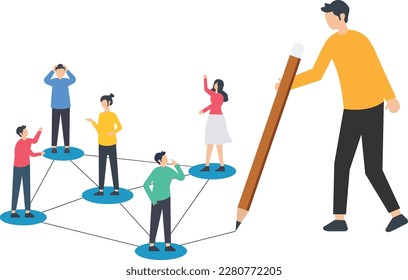 Business leaders making communication between communities, People networking for business opportunities, connecting with team or friends, social connection, business connection for success illustratio