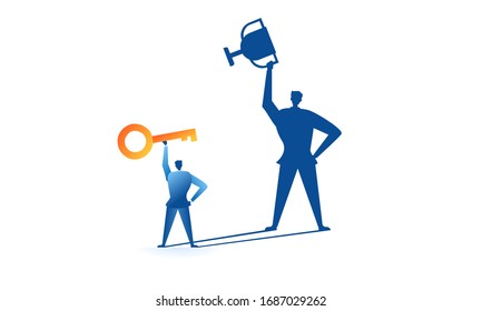 business leaders represent their own shadow as a winner