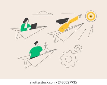 Business leadership abstract concept vector illustration. Company management, goal achievement, take action, tackling competition, inspiration, high performance, solving problems abstract metaphor.