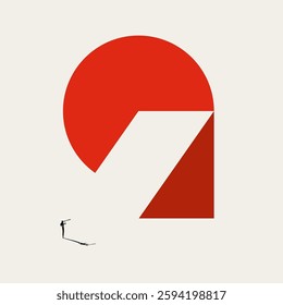 Business leadership and ambition vector concept. Symbol of success, vision, achievement. Minimal design eps10 illustration.