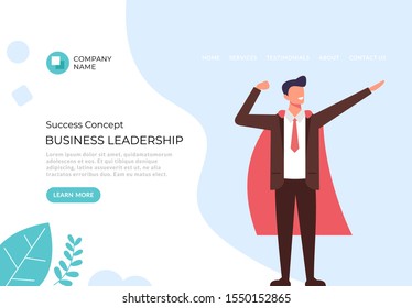 Business leadership banner poster concept. Vector flat graphic design illustration