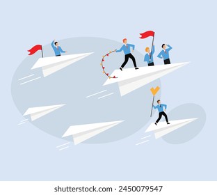 Business leadership and discovery 2d flat vector illustration