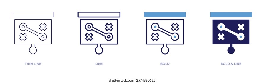 Business leadership icon in 4 different styles. Thin Line, Line, Bold, and Bold Line. Duotone style. Editable stroke.