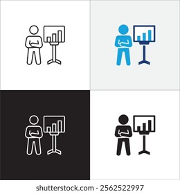 Business leadership icon. Manager icons. Icon symbol of leader, professional, mentor, motivation, group, empowering, person, employee