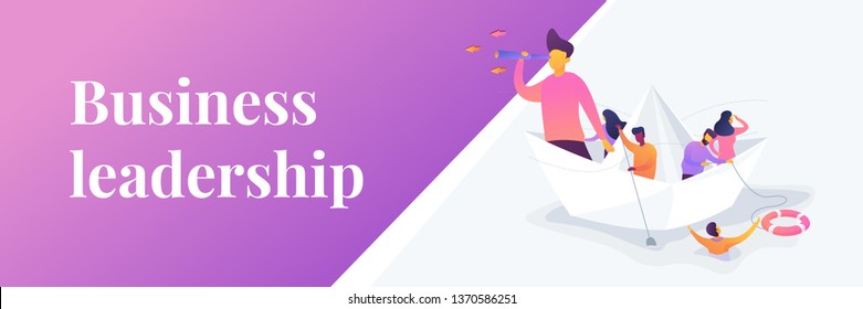 Business Leadership, Managing Skills, Leadership Training Plan Concept. Vector Banner Template For Social Media With Text Copy Space And Infographic Concept Illustration.