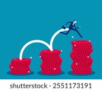 Business leadership moving up. Wages business vector illustration
