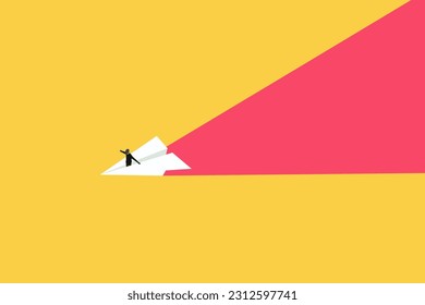 Business leadership, opportunity or career success vector. Symbol of courage, ambition, having a goal, inspiration