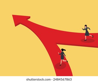 Business leadership struggle. Business colleagues or partner compete for success.