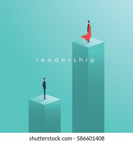 Business leadership vector concept with leader as superhero. Eps10 vector illustration.