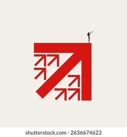 Business leadership vector concept. Symbol of growth, success, leader, ambitions and achievement. Minimal design eps10 illustration