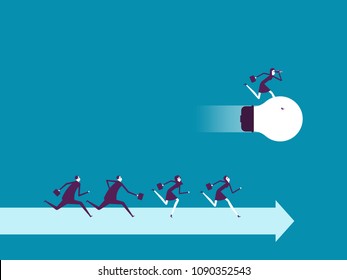 Business leadership. Vector illustration business ideas concept, cartoon, business character, speed.